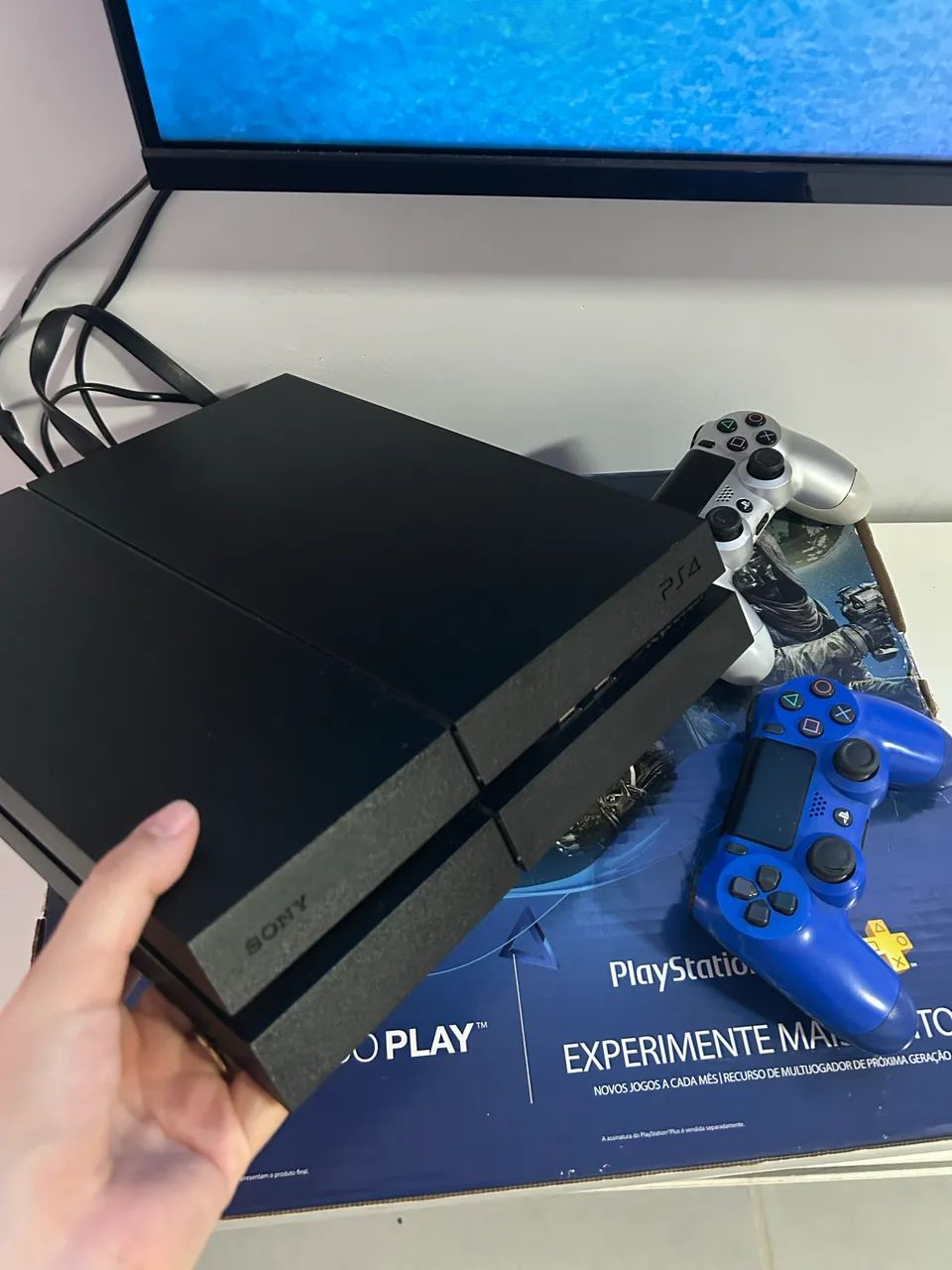 PS4 SLIM COMPLETO + 2 CONTROLES com caixa e nota fiscal