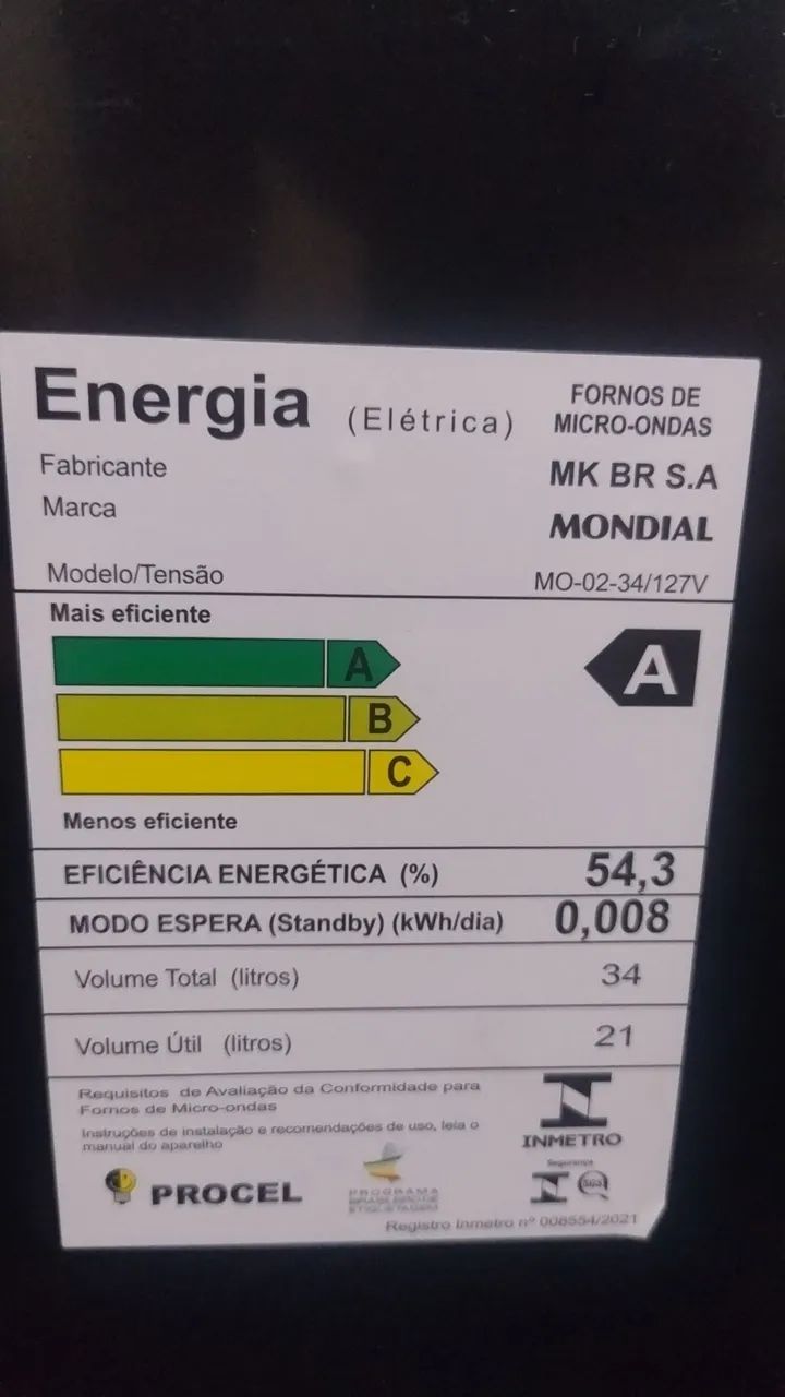 Micro-ondas mondial line mo-02-34-e