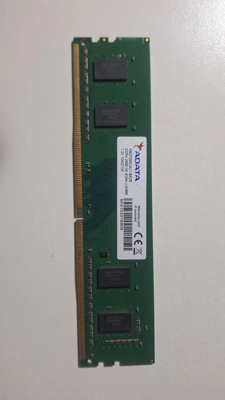 Memória RAM ADATA 4GB DDR4 para PC - Desktop