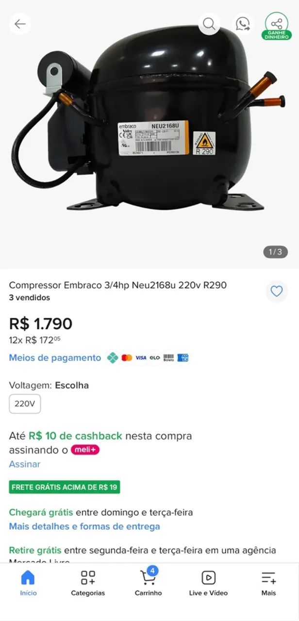Compressor novo na caixa  - Foto 2