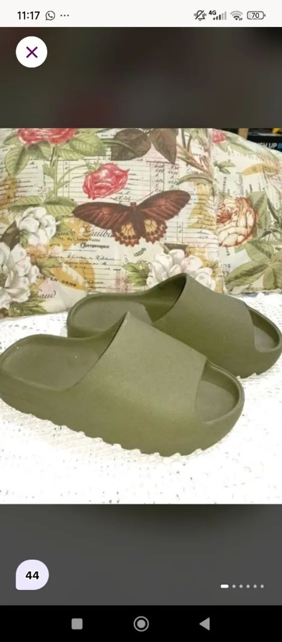 chinelo slide nuvem verde militar 43/44 - Foto 2