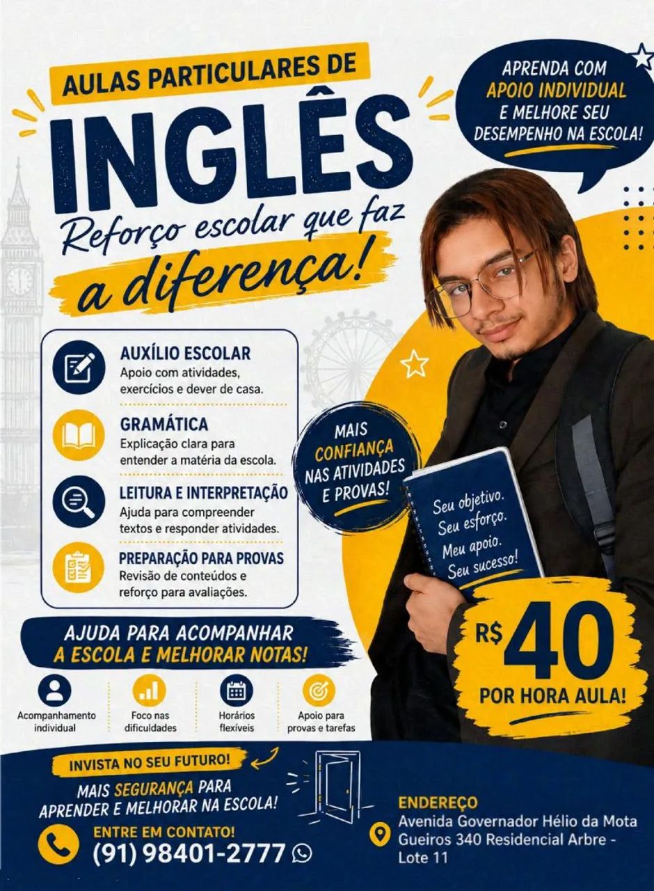 AULAS DE REFORÇO DE INGLÊS
