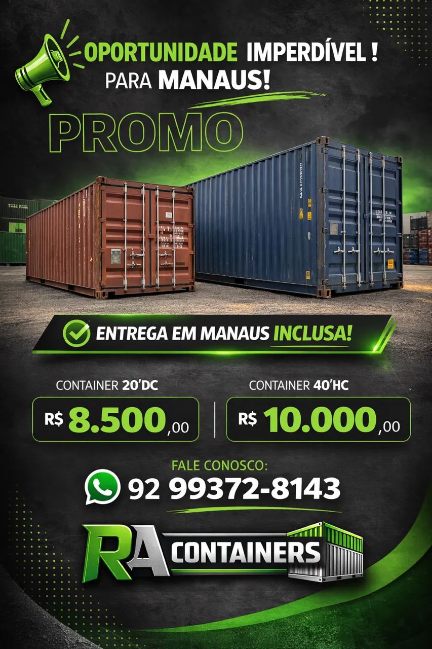 Container Marítimo Barato em Manaus - Entrega Inclusa