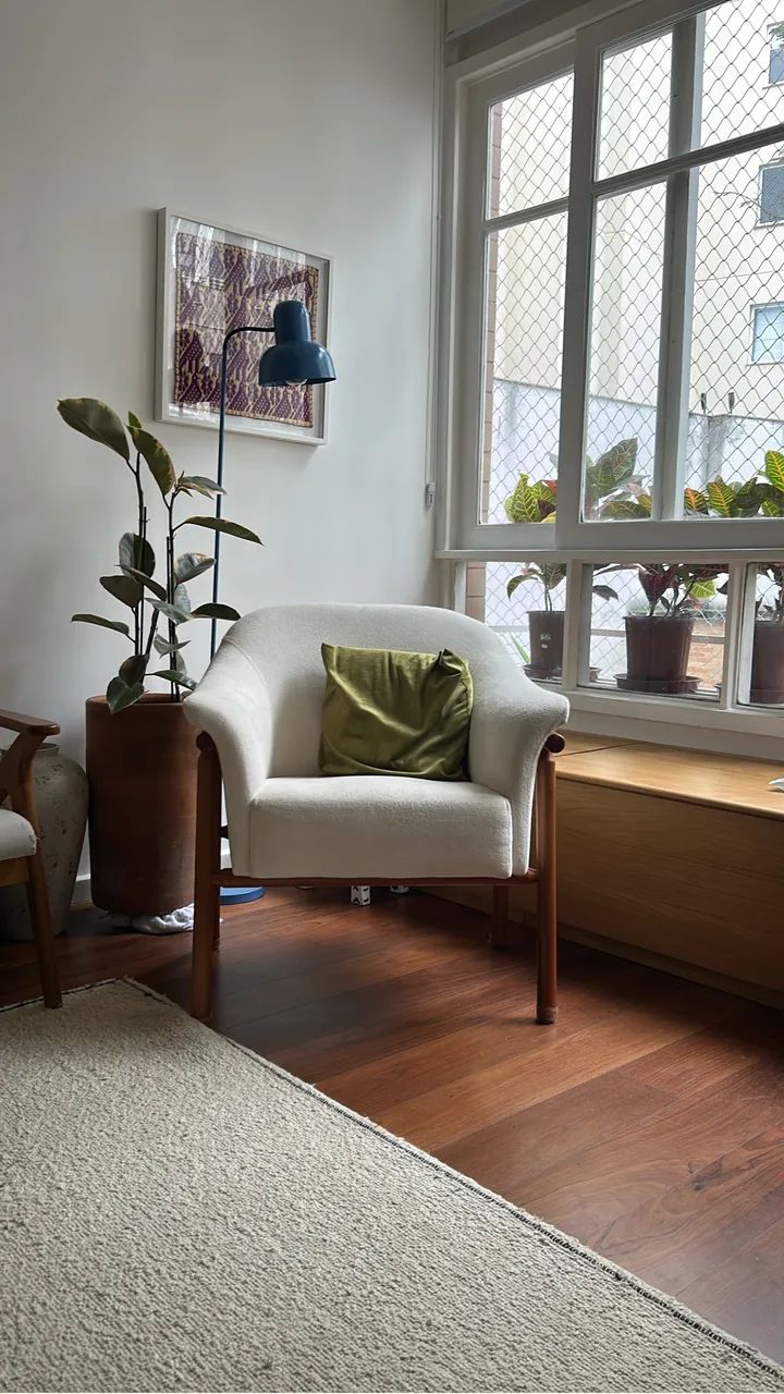 Par de Poltronas Aidda Bouclé Marfim - Abra Casa  - Foto 3