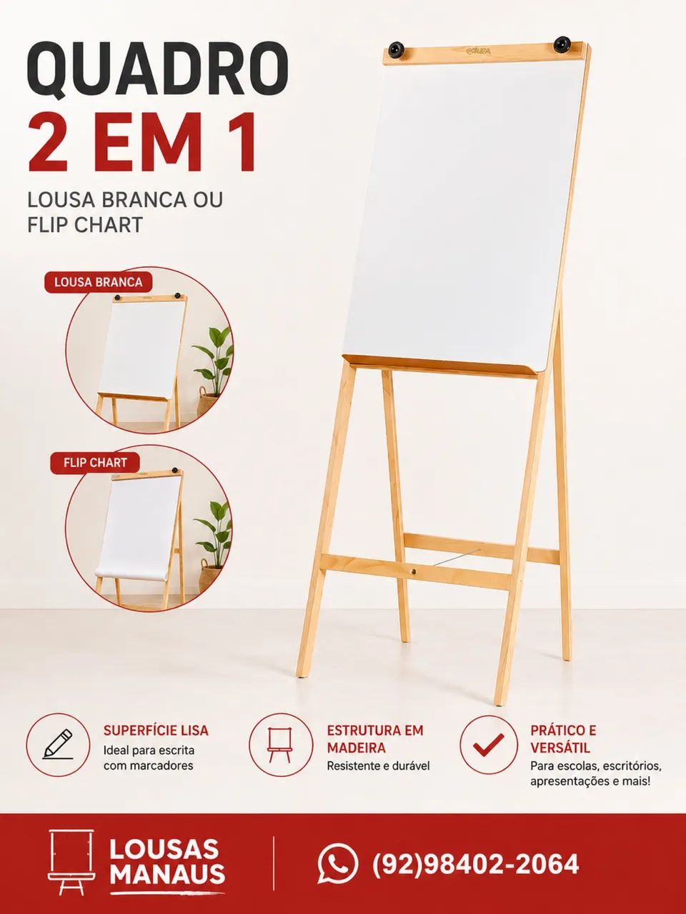 Flip Chart com quadro branco 447407081034229760