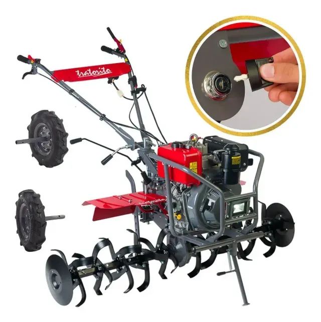 Motocultivador Branco A Diesel Bttd 10e Xs C/ Farol 10,6hp