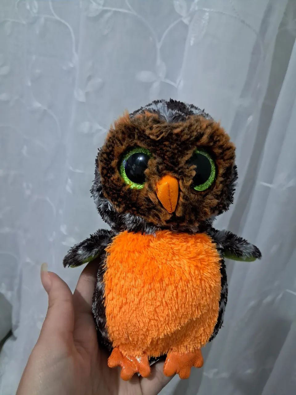Pelúcia de coruja TY beanie boo chamada Midnight  