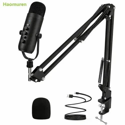 microfone haomuren k66s com suporte