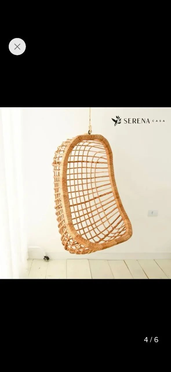 Cadeira poltrona balanço de teto em vime nova - Foto 2