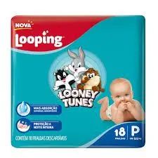 Fralda Looping tamanho P com 18 unidades 