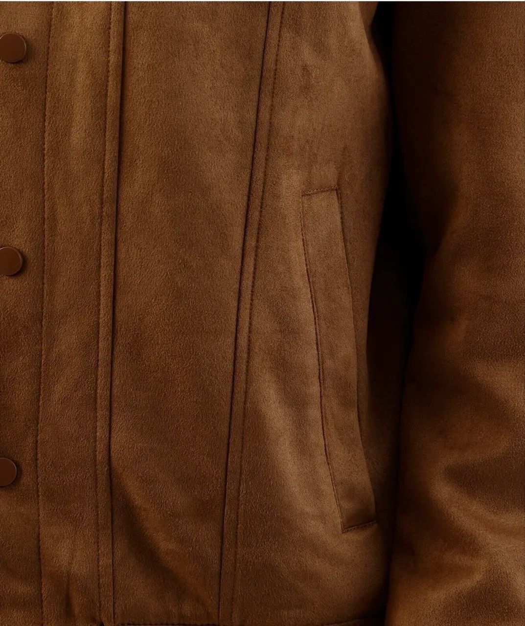 Jaqueta Bomber suede marrom P - Foto 2