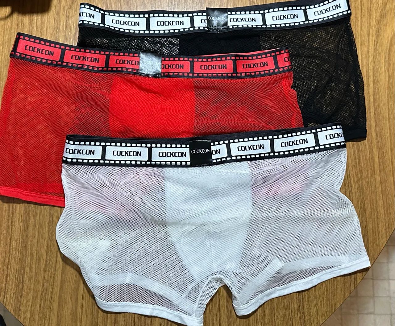Cueca box masculina transparente kit com 3 tamanho GG - Foto 5