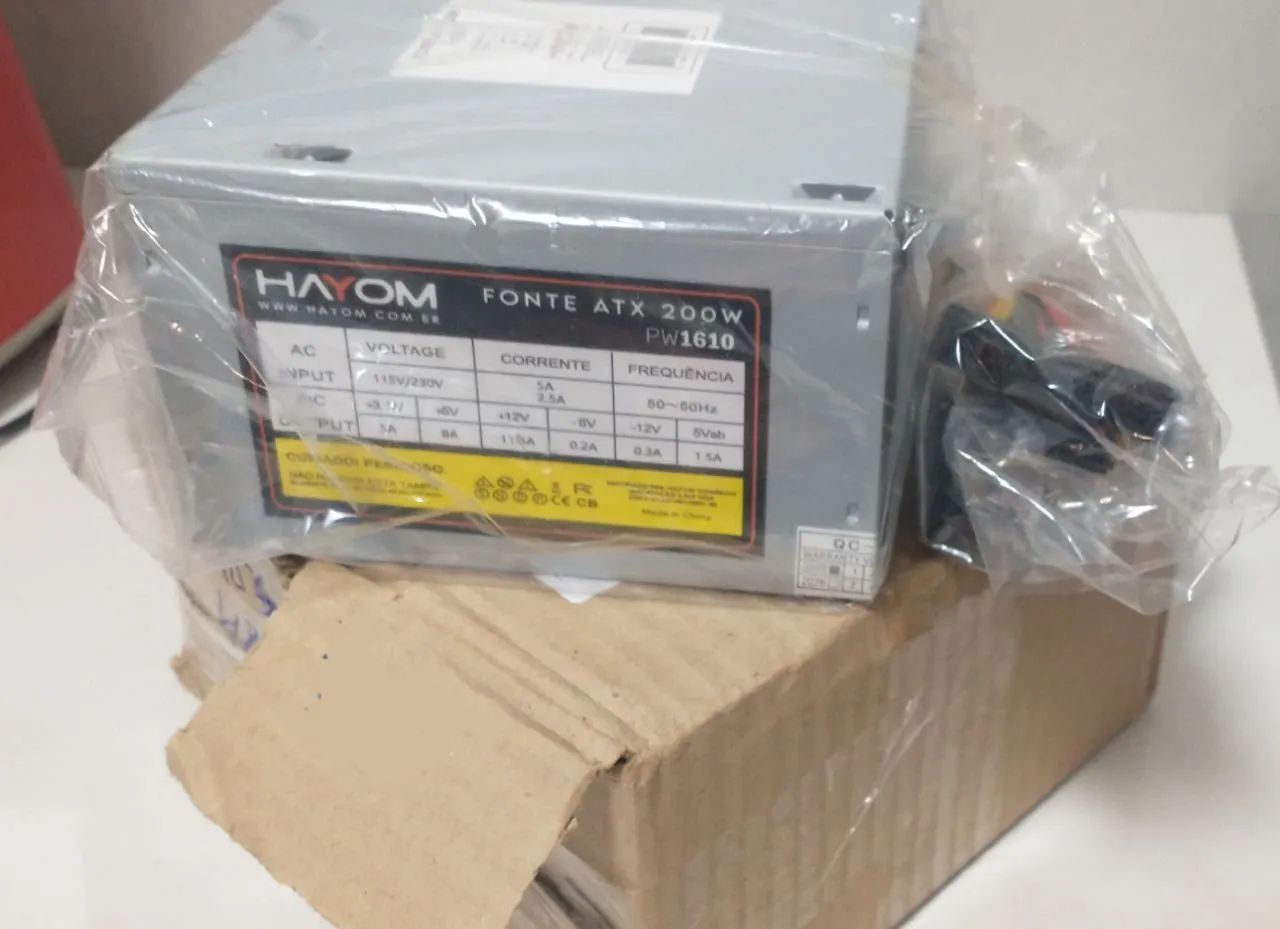 Fonte 200W Hayom ATX para Computador Desktop Bivolt 100v 220v Chaveada NOVA - Foto 5