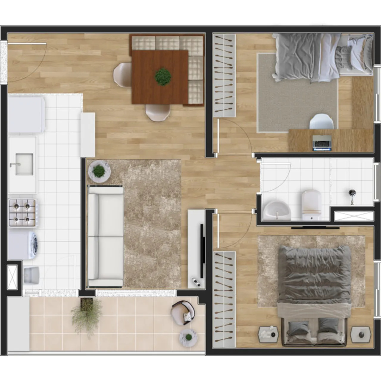 PLANTA 52m²