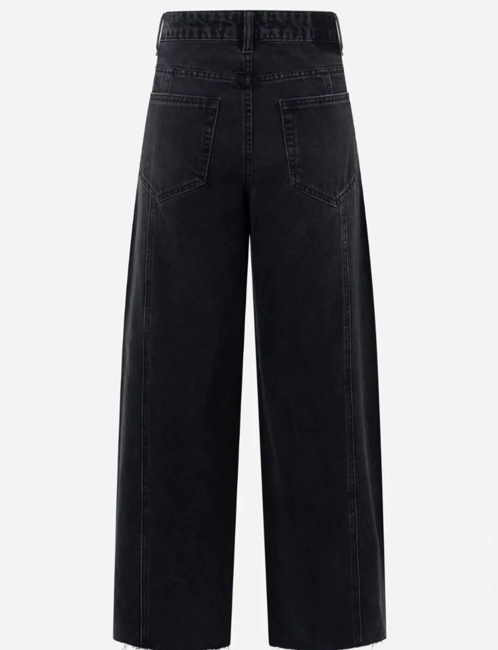 Calça jeans wide leg preta tam 40