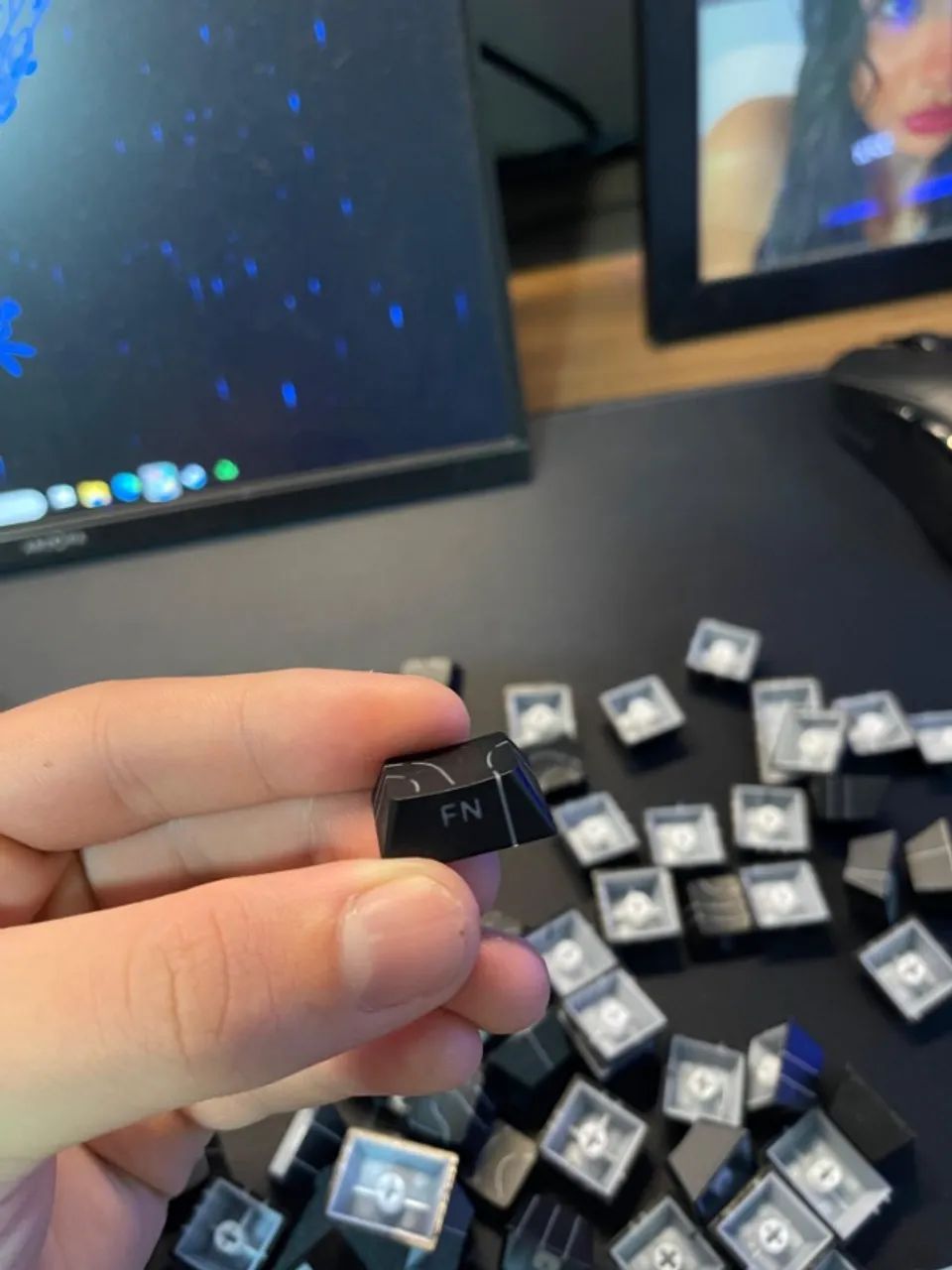 Keycaps topográficas pretas - Foto 2