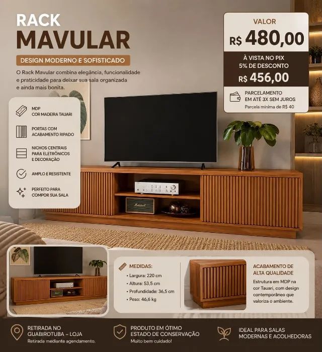  RACK MAVULAR 2,20 M - TAUARI