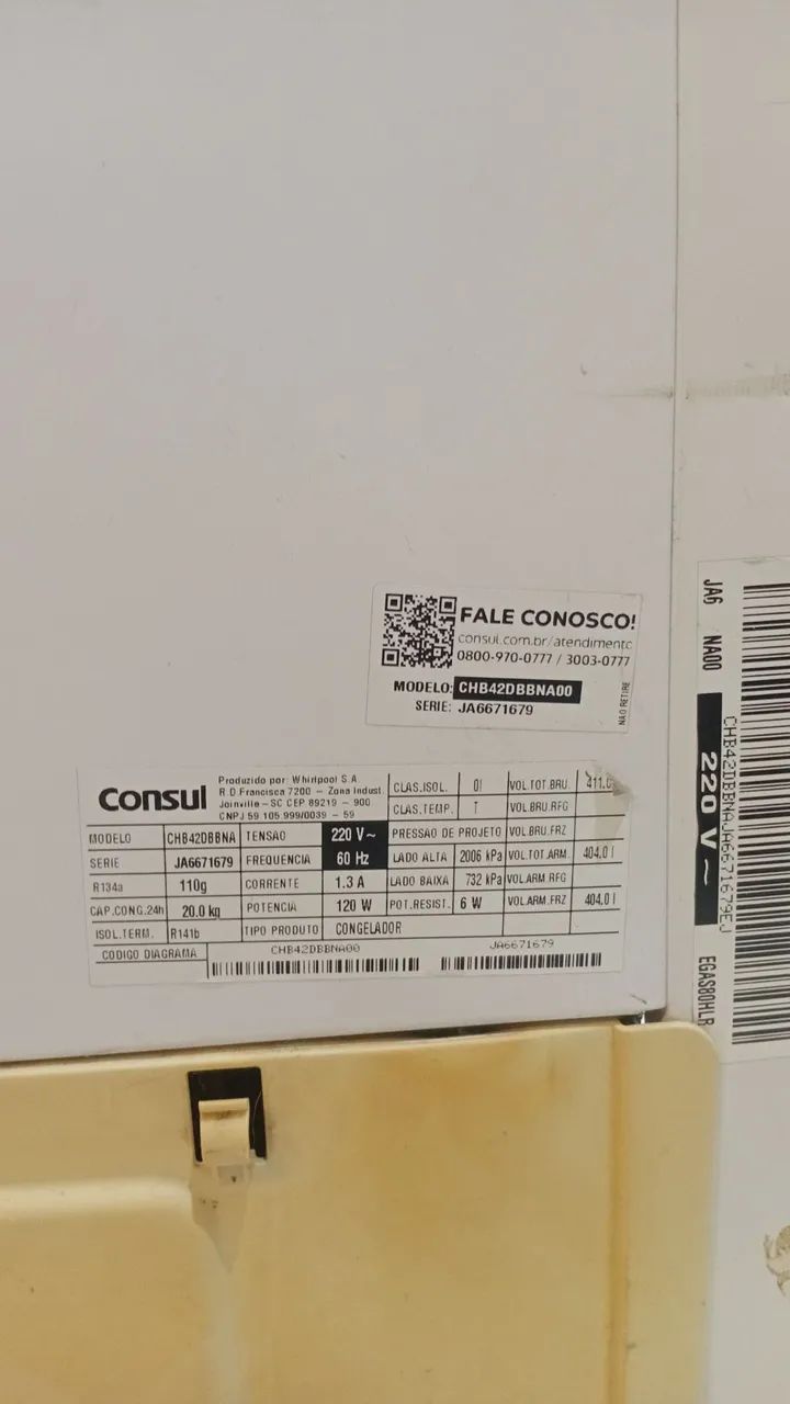 Freezer consul 2 portas 