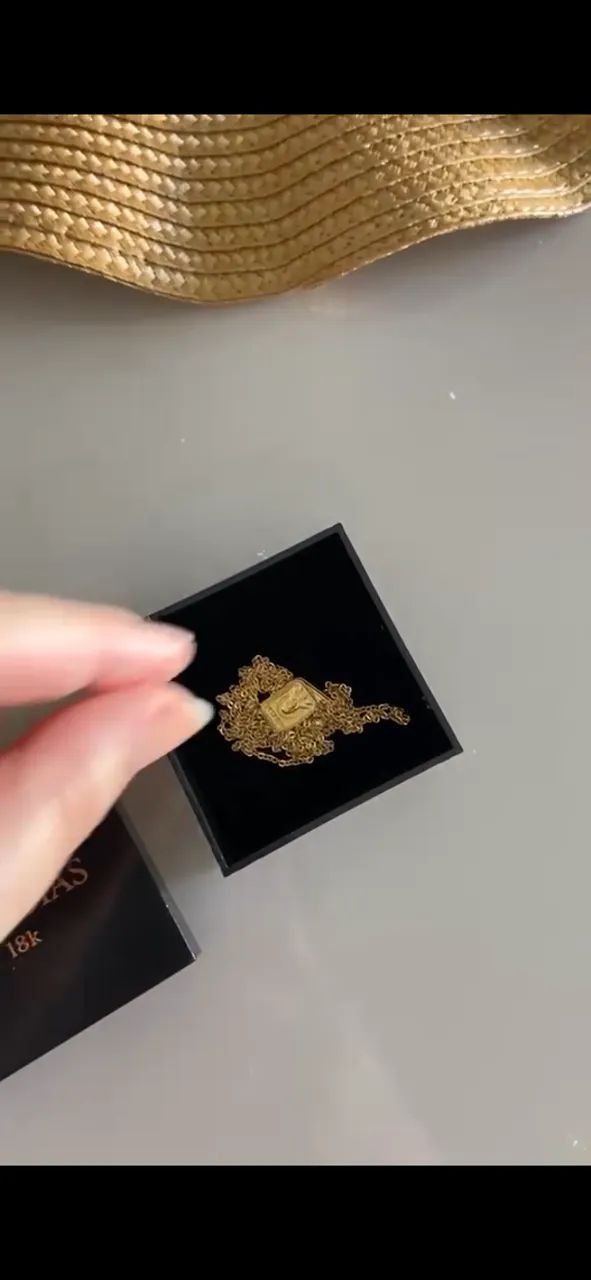 Escapulário de ouro 18k diamantado ouro maciço 70 cm - Foto 2