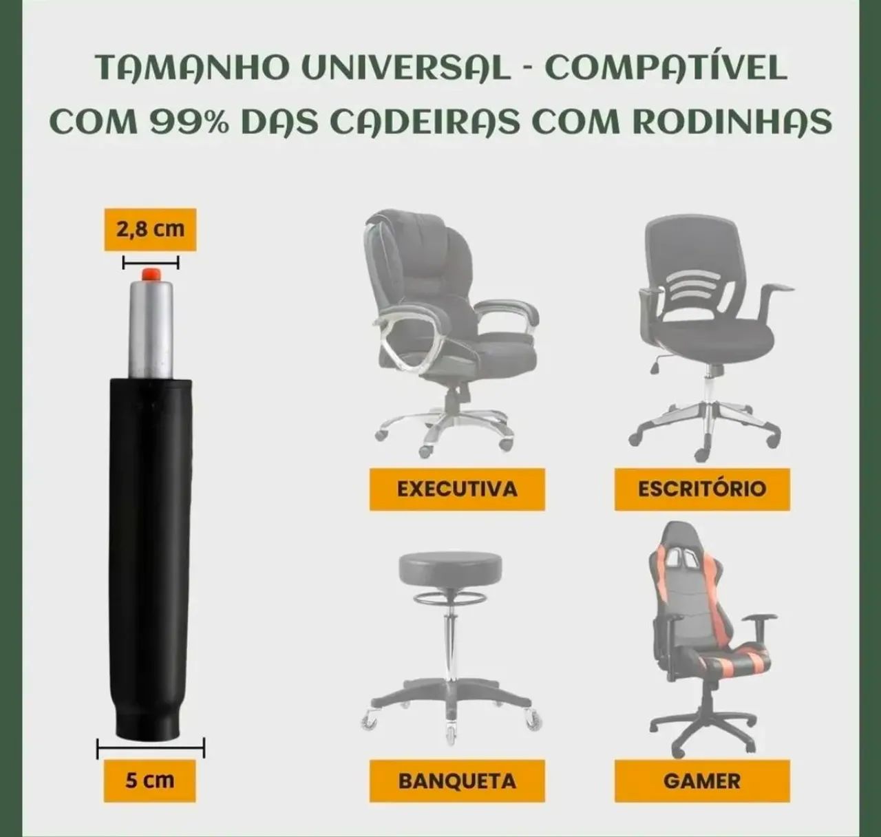 Pistão Coluna A Gás Para Cadeiras. - Foto 4