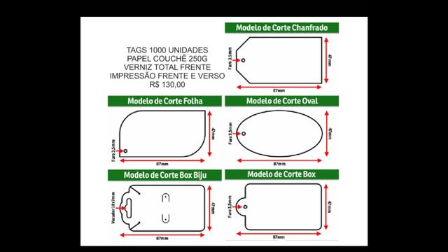 Etiquetas para roupas e produtos