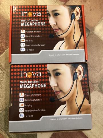 Megafone portatil amplificador kit professor com radio fm