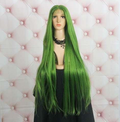 Peruca Lace Front Verde 95cm Premium Wig Up!
