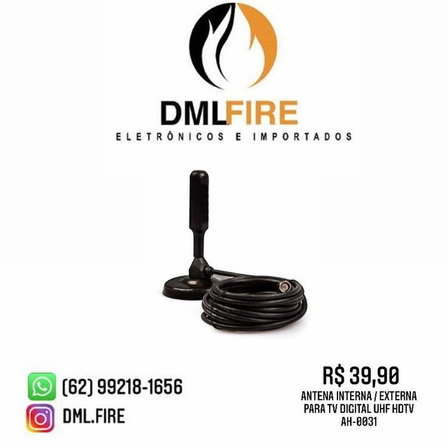Antena Interna/ Externa para Tv Digital UHF HDTV AH-0031