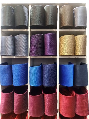 Gravata slim/semi microfibra jaquard cores e padrões variados - Foto 3