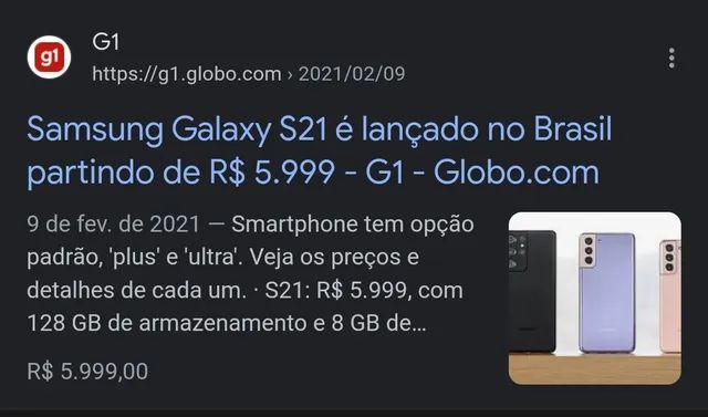 Samsung lança Galaxy S21 no Brasil com preços a partir de R$ 5.999