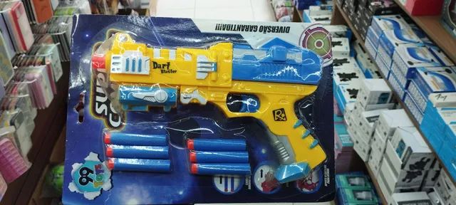 Pistola infantil nerf blaster Estilo Nerf 6 Balas Dardos rosa