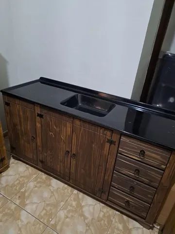 Balcão de Pia De 1,60  com Tampo Granitado - Foto 2