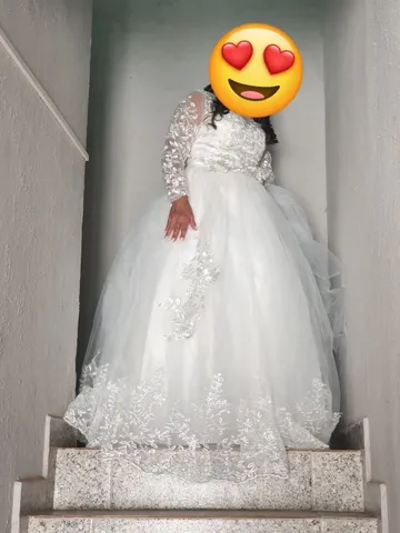 VESTIDO DE NOIVA PRINCESA COMPLETO COM VEU E SAIOTE VESTIDO NOIVA RODADO