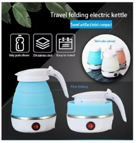 Chaleira Elétrica Dobrável Silicone 600ml Prática Viagem - Foto 2