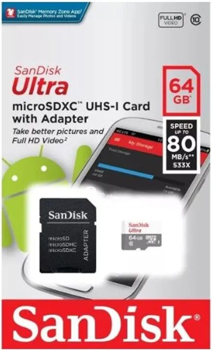 Cartão de Memória SanDisk Micro SD, 64Gb Original Lacrado - Loja Natan Abreu  - Foto 3