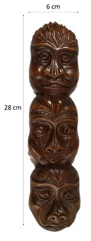 totens em madeira entalhado. 28x6x3 cada peça.