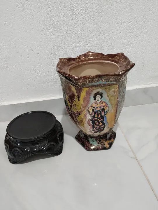 Vaso de cerâmica oriental antigo - Foto 2