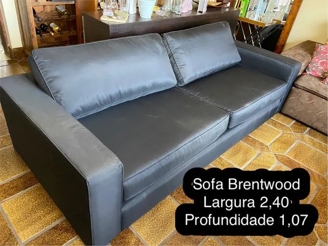 Sofá Tecido Grande Preto Brentwood Seminovo 