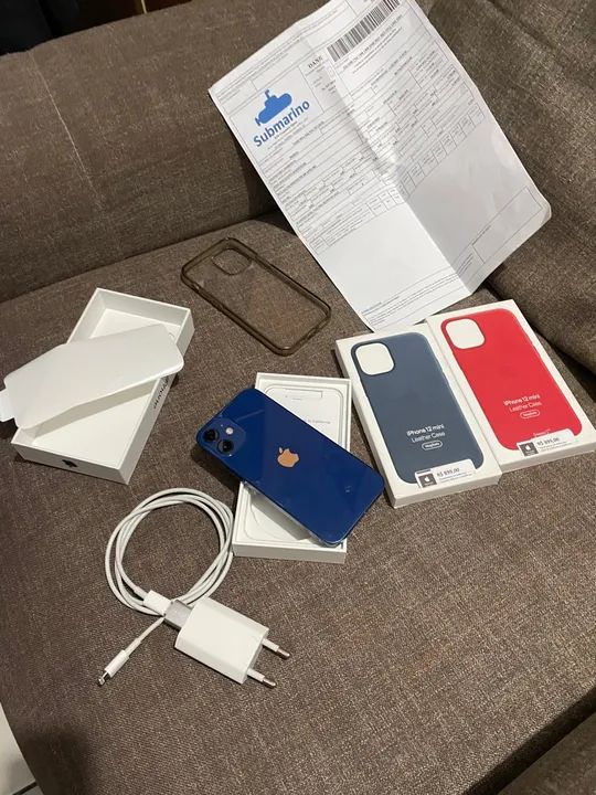 Capa original couro Apple iPhone 12 mini