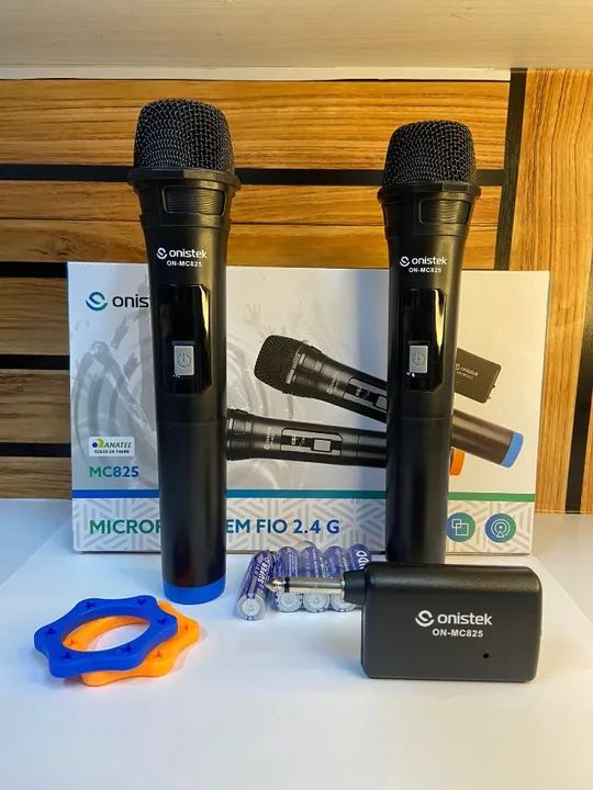 Microfone sem fio 2 unidades Onistel - Faço Entrega - Foto 4