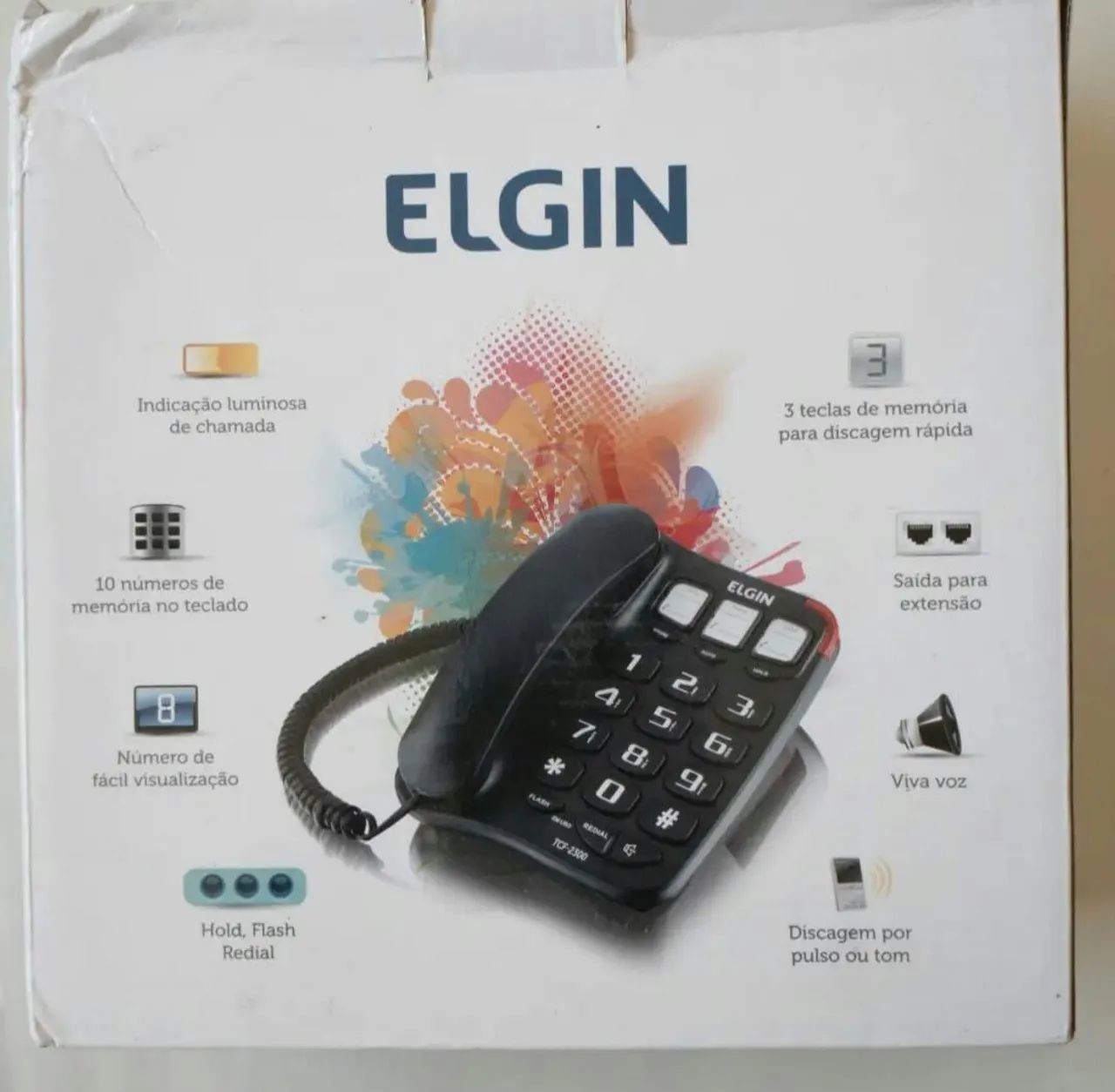 Telefone / interfone Com Viva Voz, Elgin Tcf-2300 com fio, uso em parede ou Mesa,Usado - Foto 4