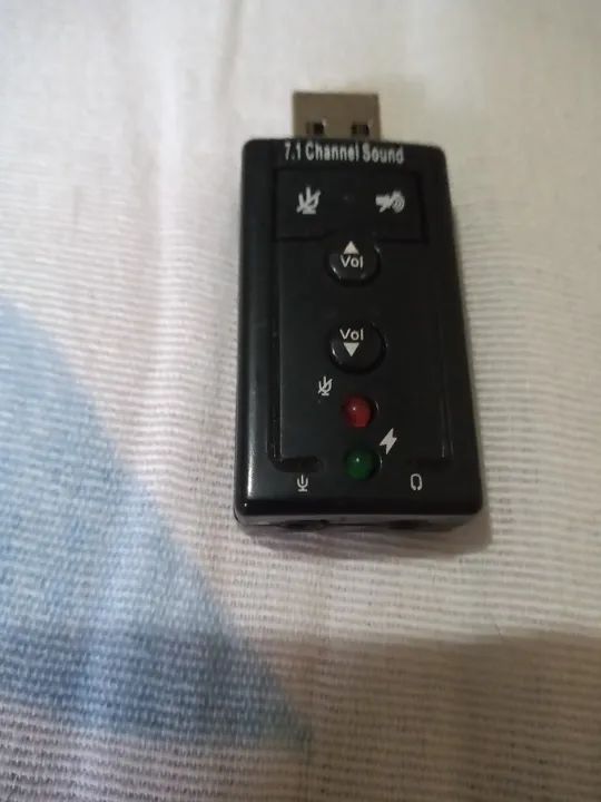 placa de som USB 7.1+cabos/adaptadores de audio/video sem uso+fan sunon  - Foto 2