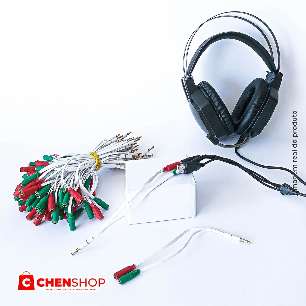 Cabo Adaptador P3 (P2 Combo) para Fone e Microfone Headset