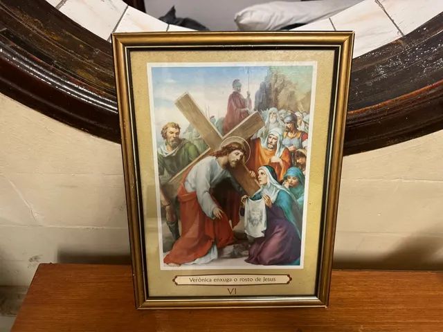 Quadro jesus carregando cruz 30x40cm