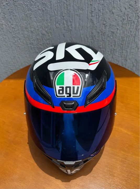 Capacete AGV K1 VR46 SKY Racing Team + Viseira Azul Original + Tamanho L/G - 60 - Foto 5