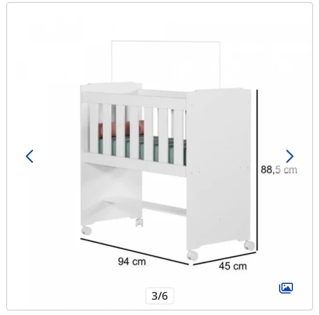 Berço de Bebê - Novo e Com Rodinhas - Foto 2