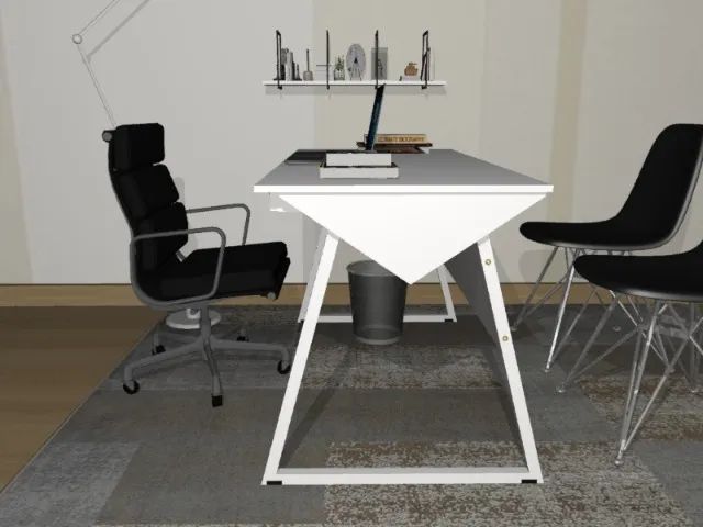 Mesa Office Clean Santoro. Em Madeira Maciça L100CM X P50cm x A74cm - Foto 2