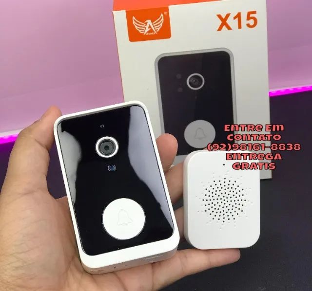 Campainha Inteligente Sem Fio Com Câmera Wi-Fi Voz Registro Visitante - Foto 4