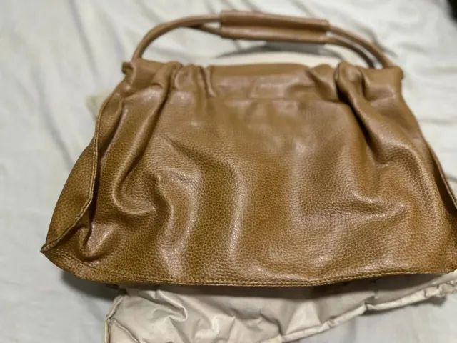 Bolsa de Mão Bege em Couro 