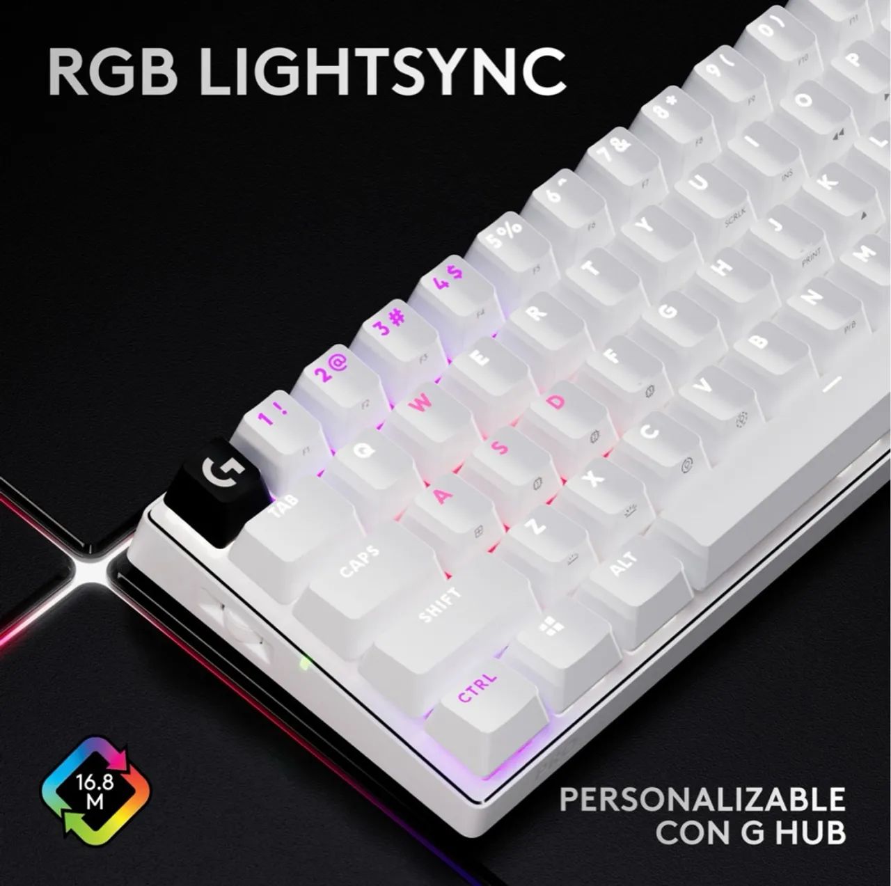 Teclado sem fio Logitech G Pro X 60 Lightspeed White - Foto 4